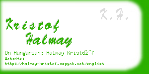 kristof halmay business card